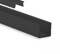 Led Alu Profil Schwarz A0 2M Schmales F. Led Streifen Bis 8Mm Incl. Abd. Schwarz
