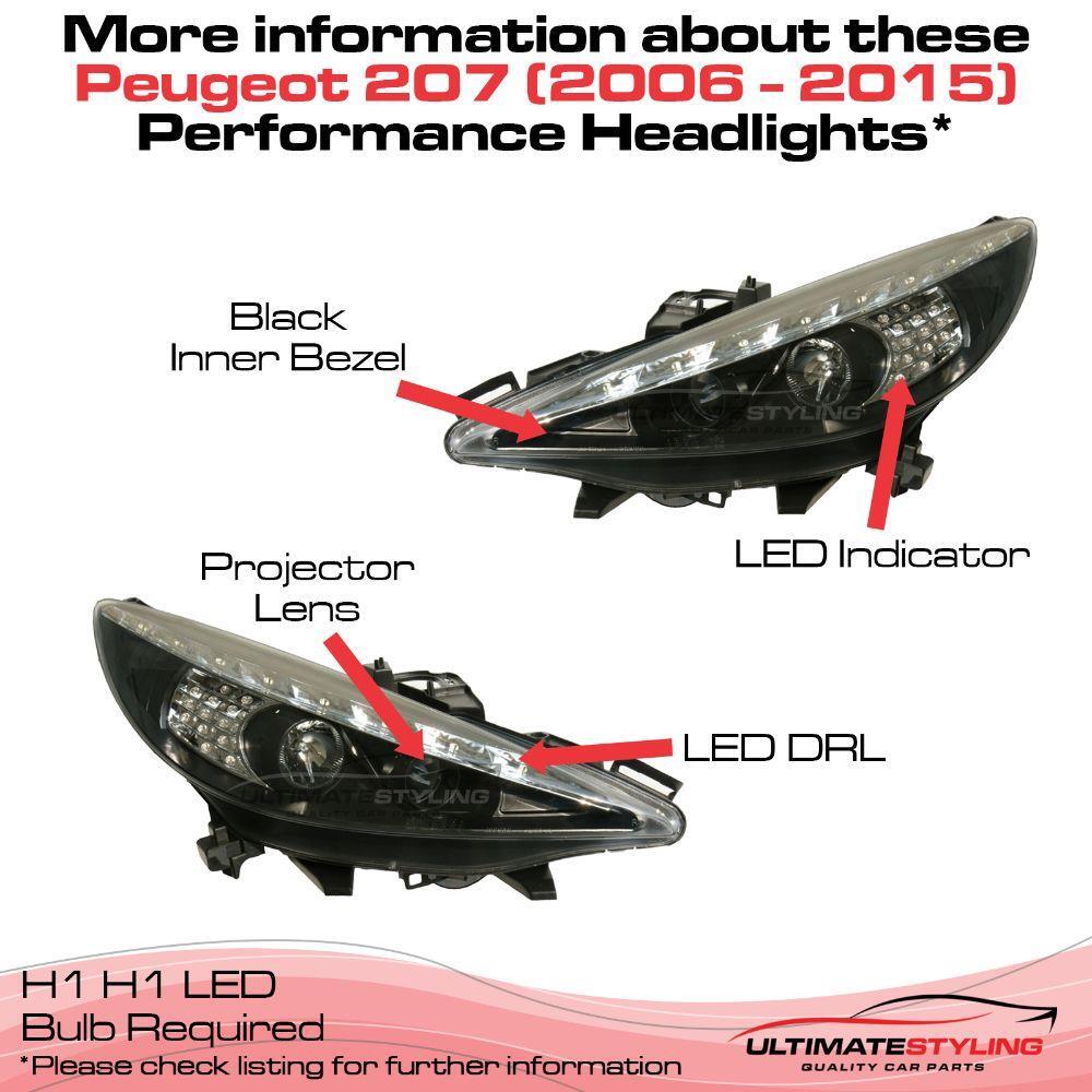 Peugeot 207 Headlights 20062015 LED DRL Projector Upgrade + LED