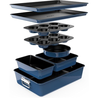 8-Piece Nonstick Stackable Bakeware Set 