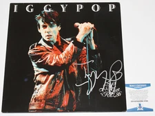 IGGY POP SIGNED NYC LIVE RITZ 1986 RECORD ALBUM VINYL LP PROOF BECKETT COA BAS
