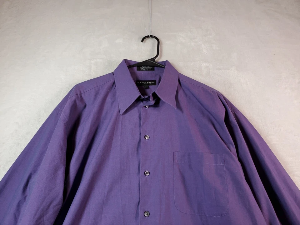 Crazy Horse Shirt Mens Size 16.5 Purple Cotton Long Sleeve Collared Button Down - Image 4 of 4