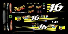 16 Greg Biffle All Star Race Roush Ford 1/43rd Scale Slot Car Waterslide Decal