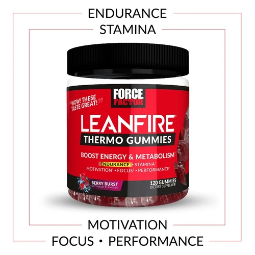 Force Factor LeanFire Thermo Fat Burner Gummies Berry Burst Flavor - Picture 10 of 26