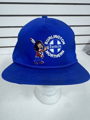 VTG ATSF Santa Fe Railroad SnapBack Chico Trucker Hat Cap Burlington Northern BH