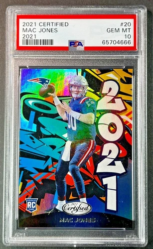 2021 Panini Certified Mac Jones #20 Graffiti Rookie RC PSA 10 Gem Mint PATRIOTS 