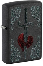 GENUINE ZIPPO WINDPROOF LIGHTER HEART DAGGER TATTOO DESIGN (98617) GIFT BOXED !