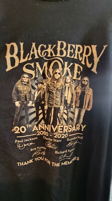 COLLECTABLE Black Berry Smoke 20th Anniversary T-shirt, Black, Mens Size 4xl