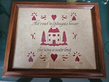 Scherenschnitte Framed Signed by artist Paper cutting. The road to Grampa's...