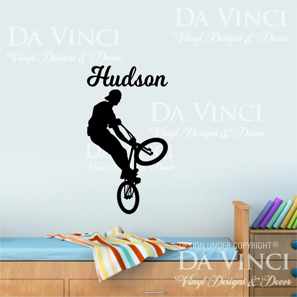 Bmx Bike Tricks Bikers Wall Personalized Custom Name Vinyl Wall