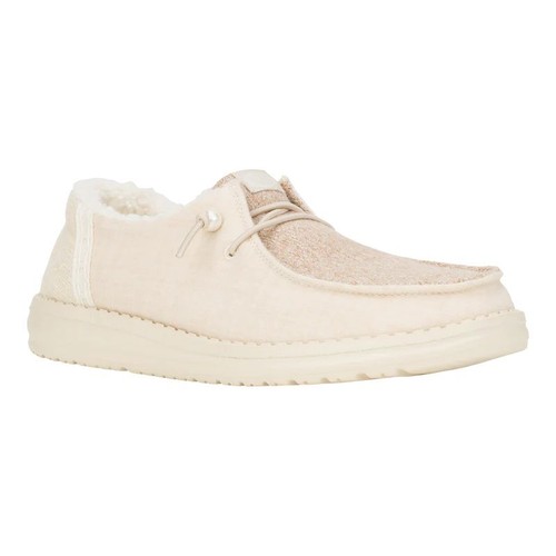 Hey Dude Wendy Brushed Cozy Women's Casual Shoes, Ivory, W7 - Picture 2 of 7