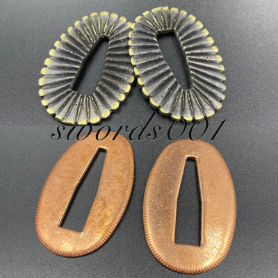 2 Pairs Brass Seppa Gasket Spacer For Japanese Katana Koshirae Sword Fittings