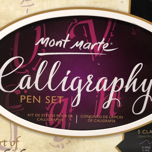Juego de 33 bolígrafos de caligrafía Mont Marte con bolígrafos tinta introducción libro y estuche NUEVO - Imagen 4 de 13