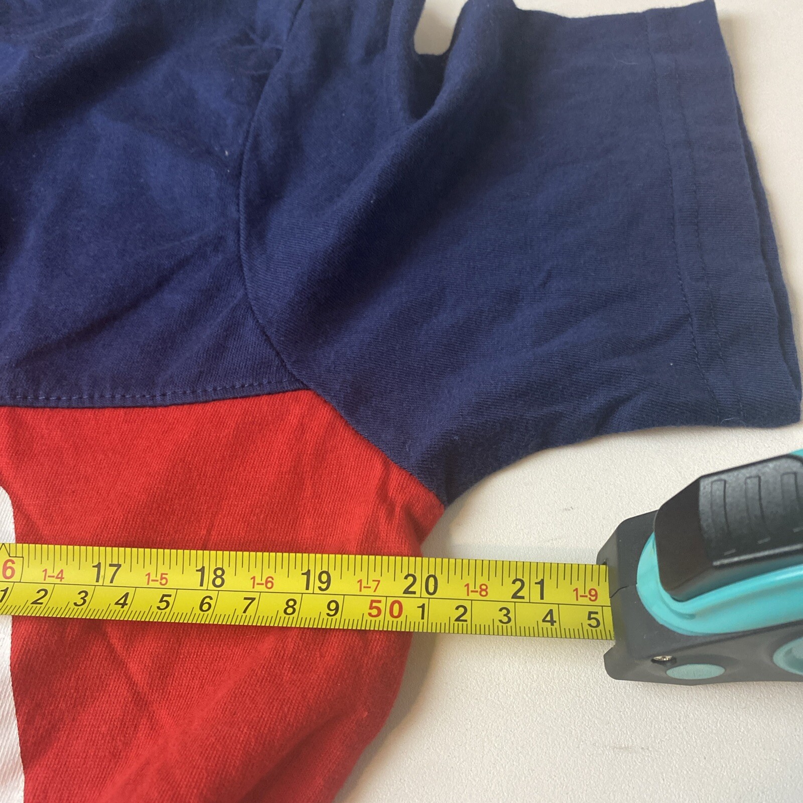 T shirt FILA rosso bianco blu colorblock uomo M manica corta nuova cotone spellout