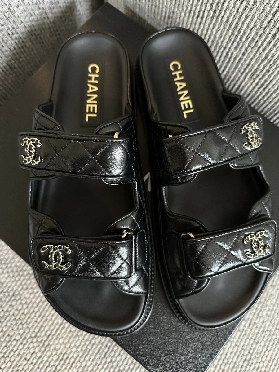CHANEL Flat (Under 1 in) Slide Sandals for Women for sale | eBay