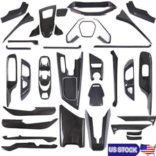 ABS Carbon Fiber Interior Full Cover Trim Kit Set For Corvette C8 2020-2025
