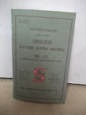 SINGER Model 99-13  Sewing Machine Instruction Manual OEM Size Reproduction