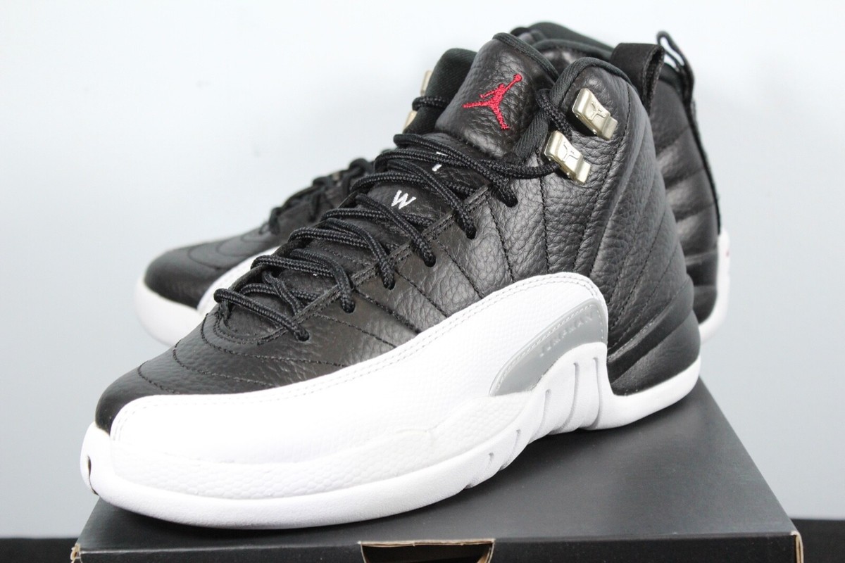 Air Jordan Retro 12 XII Playoffs Black White Sneakers Men's Air Jordan Retro 12 XII Playoffs Black White Sneakers Men's