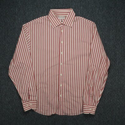 トップス 90s- EMPORIO ARMANI stripe shirt Vintage 90s Armani Light Blue Striped Button Down Shirt L
