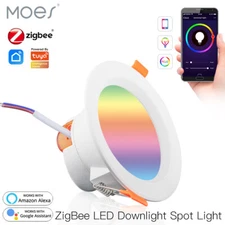 MOES ZigBee Smart LED Downlight Dimmable Spotlight Bulbs 7/10W RGB C+W Alexa APP
