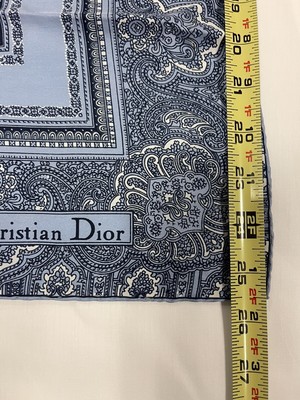 Christian Dior 100% Silk ITALY Scarf Paisley Hand Rolled In 
