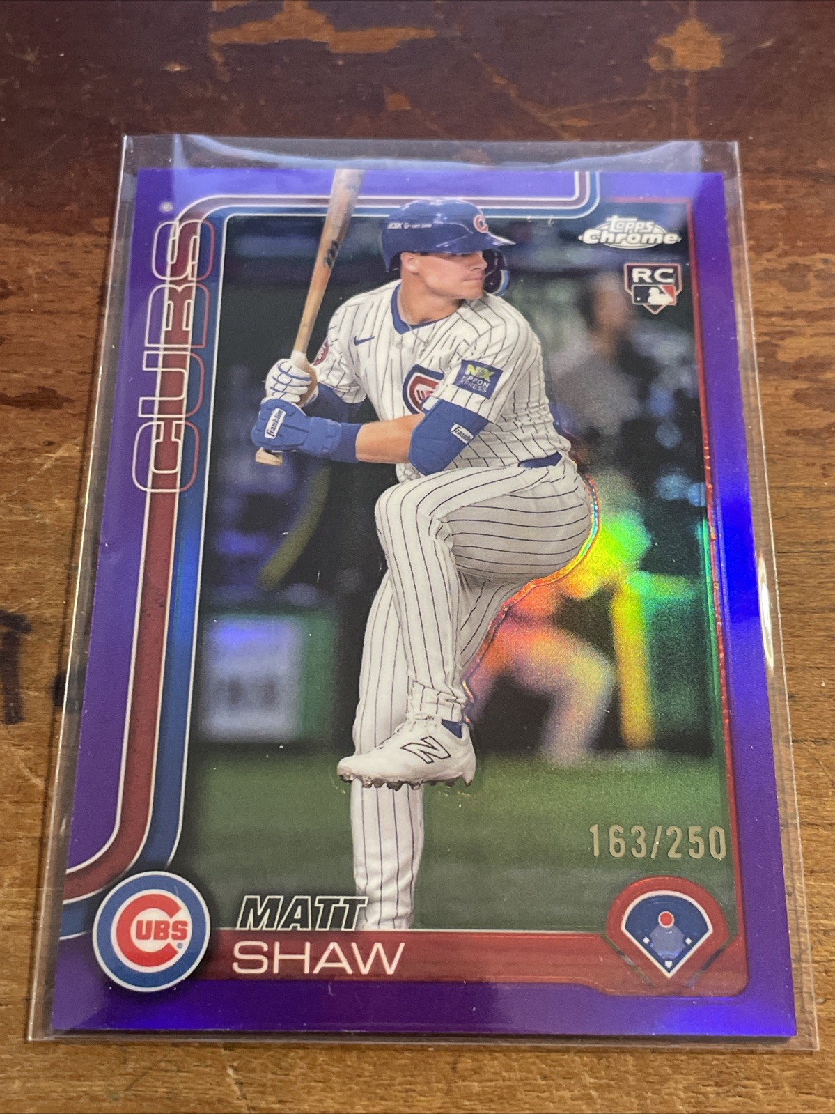 2025 Topps Chrome - Matt Shaw #219 Purple Refractor /250 (RC)