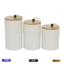 Deco 79 Ceramic Living Room Decorative Jars Textured Decorative Container Wood