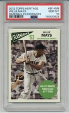 2012 TOPPS HERITAGE BASEBALL FLASHBACKS #BF-WM WILLIE MAYS CARD PSA 10 LOW POP