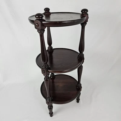 Vintage Ethan Allen Table Etagere 3 Tier Hall Plant Stand Old Tavern Colonial - Image 1 of 4