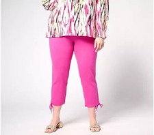 Belle by Kim Gravel Ponte Convertibelle Crop Pant-Malibu Pink-Reg 12-NEW-A639696