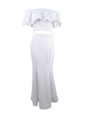 Xscape Women's 2-PC. Ruffled Mermaid Gown (0, Ivory) 808593967829