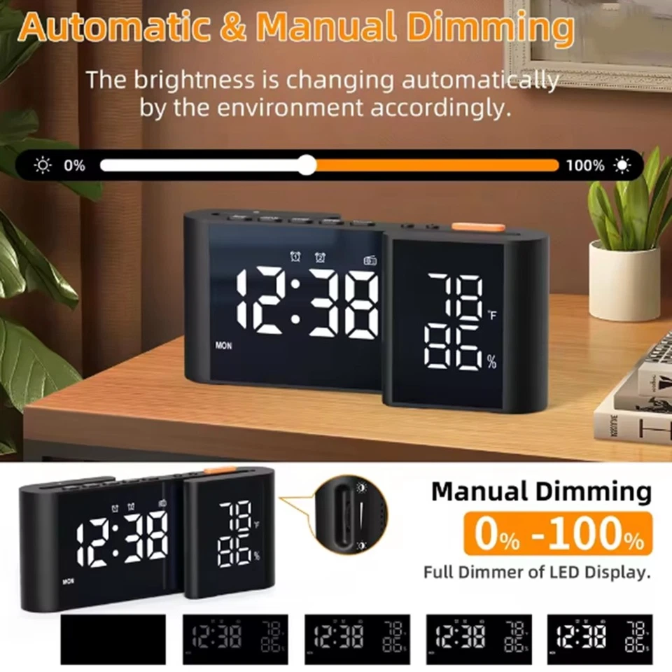 Clock di Sveglia del Timer di Sonno Luminoso Regolabile Y1G39694 - Immagine 3 di 4