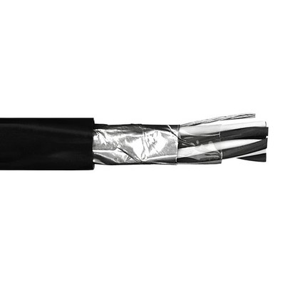 100' 18 AWG 2 Pair PLTC SPOS Instrumentation Cable PVC Jacket Black 300V