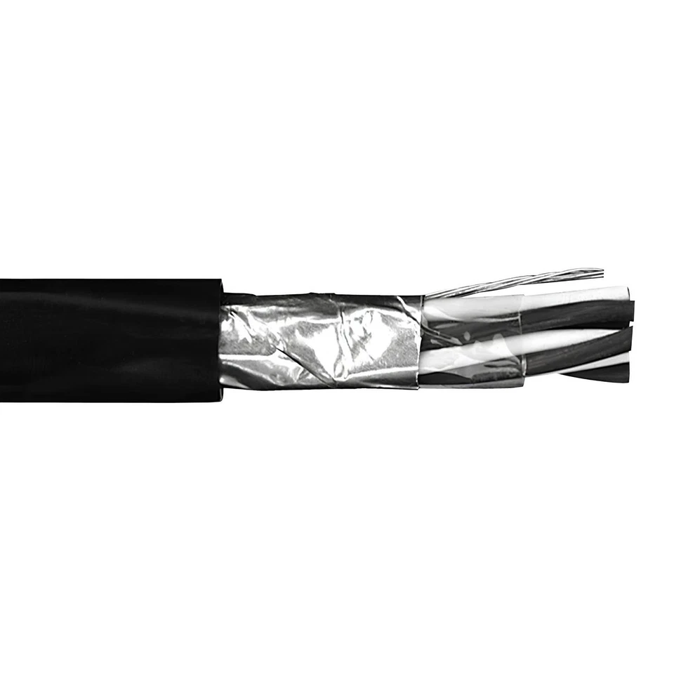PER FOOT 18 AWG 2 Pair PLTC SPOS Instrumentation Cable PVC Jacket Black 300V - Image 1 of 1