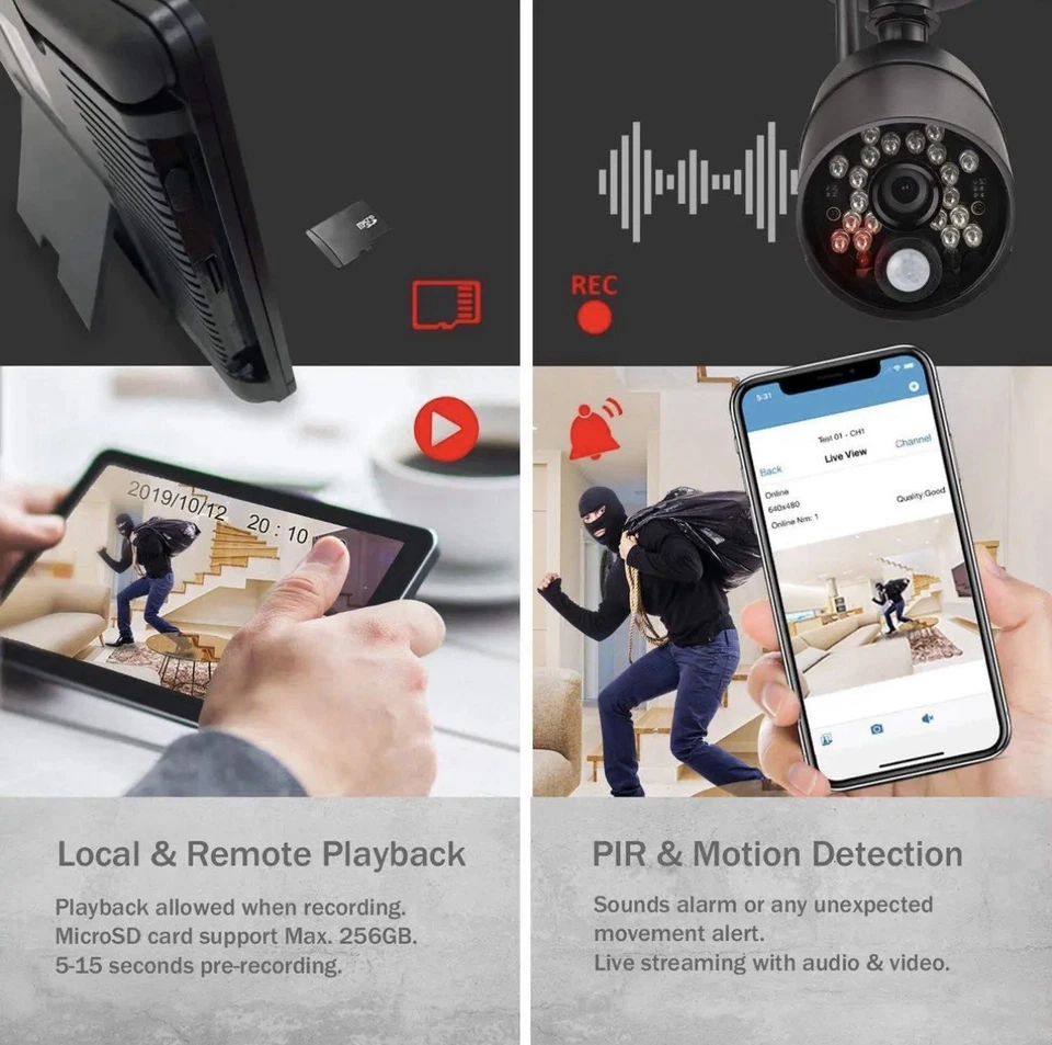 seQuro Wireless Security Camera System with 7" Touchscreen Monitor & 2Hd Cameras - Image 4 of 4