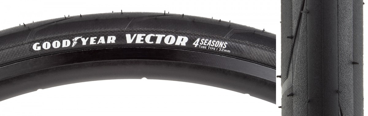 2 Pack Goodyear Vector 4Seasons Tire Black Dynamic Silica4 Compound 700 x 32