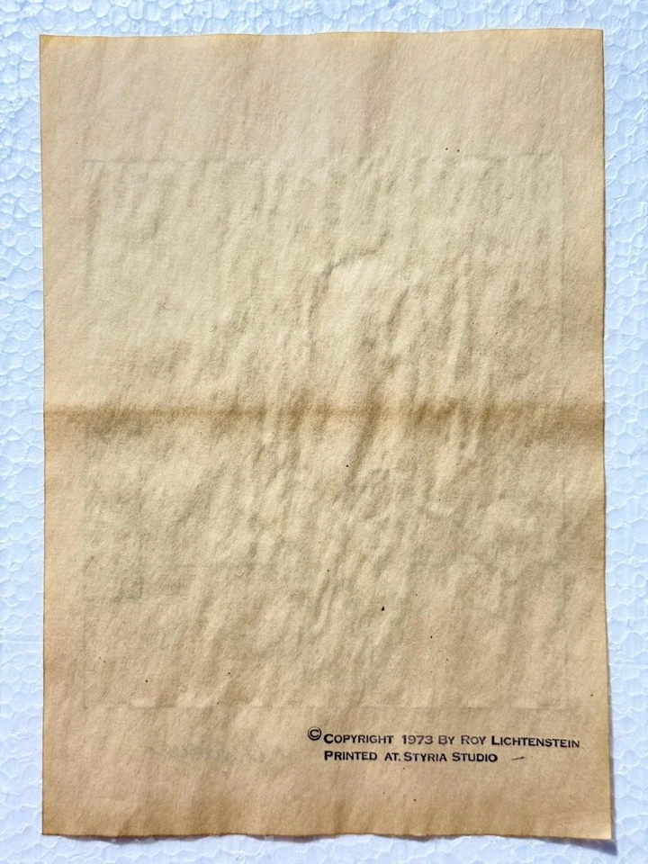 Roy Lichtenstein (Handmade) Drawing on antique paper Signed and Sealed. - Image 2 of 2