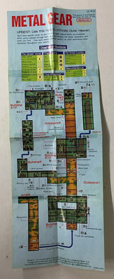 No Game- METAL GEAR Outer Heaven POSTER MAP Insert NINTENDO NES Foldable SNAKE