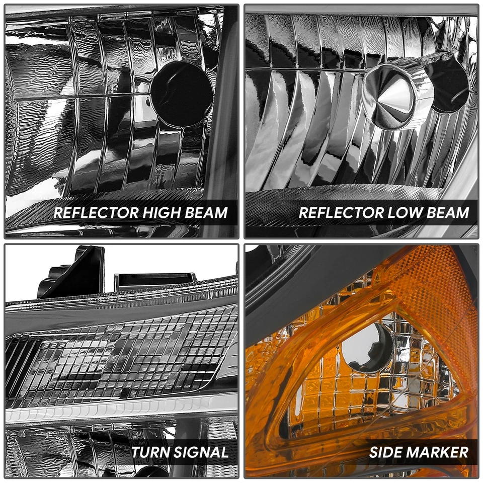 Farol lateral esquerdo para driver 14-22 Ram Promaster 1500 2500 3500 preto/âmbar - Imagem 3 de 4