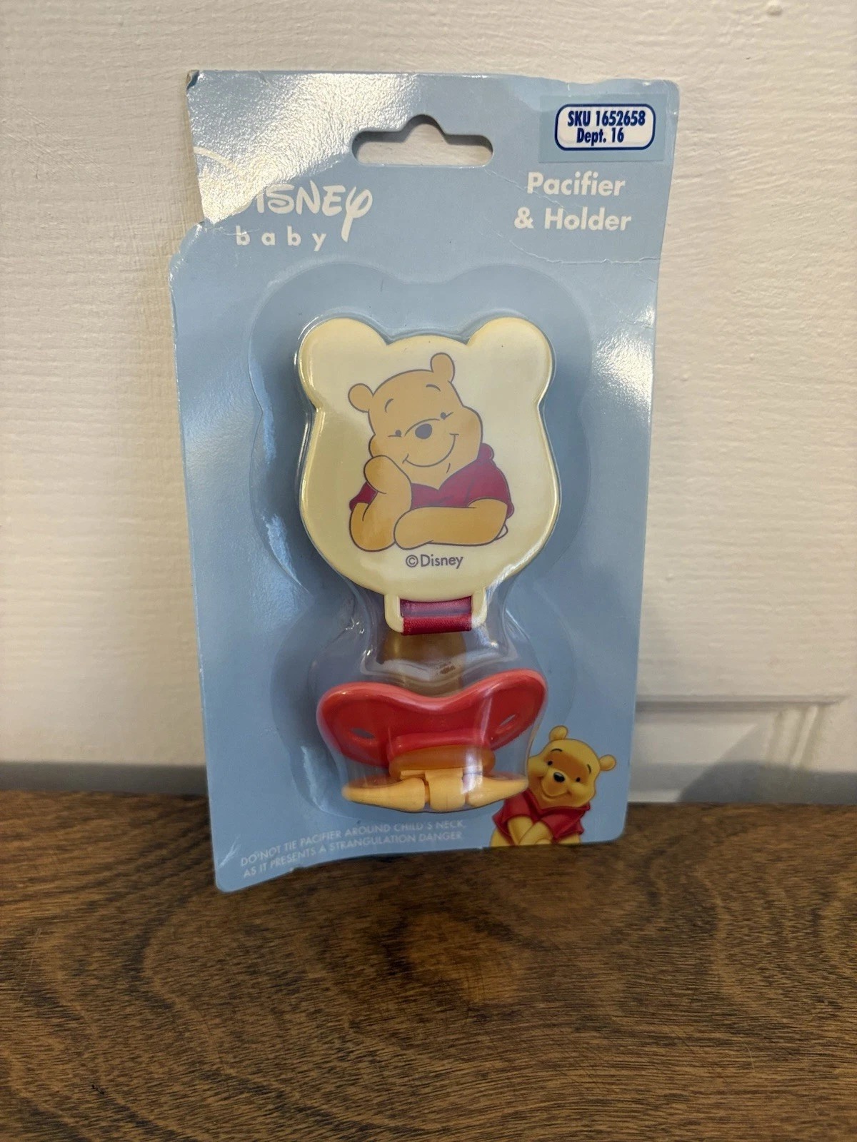 Vntg SEALED NIP NOS NEW Walt Disney Baby Pacifier & Holder Winnie The Pooh