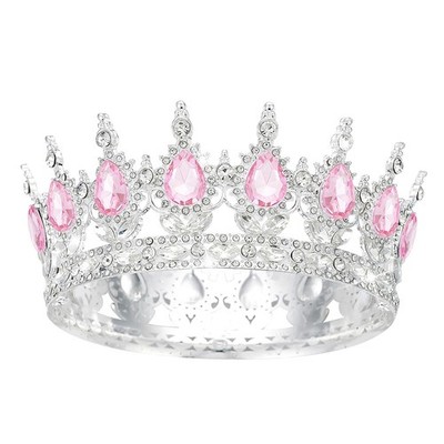 Tiaras de boda con diamantes de imitación y corona de reina fiesta de disfraces