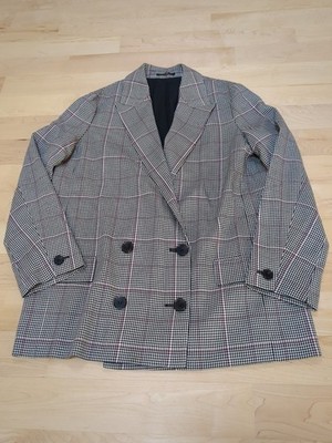 Reiss Helei Check Blazer Oversized Sz 6 Fits 10/12 Multicolor Career Business