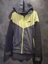 Nike Sportswear Windrunner Men's Hooded Windbreaker Jacket Grey and Neon Green