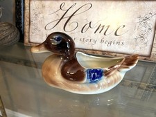 Vintage Duck Mallard Glazed Ceramic Planter Bowl