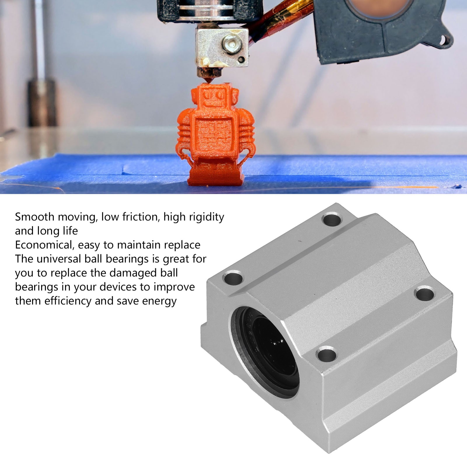 SCS25UU Slide Block Linear Motion Bearing Ball Aluminum Alloy Closed Linear