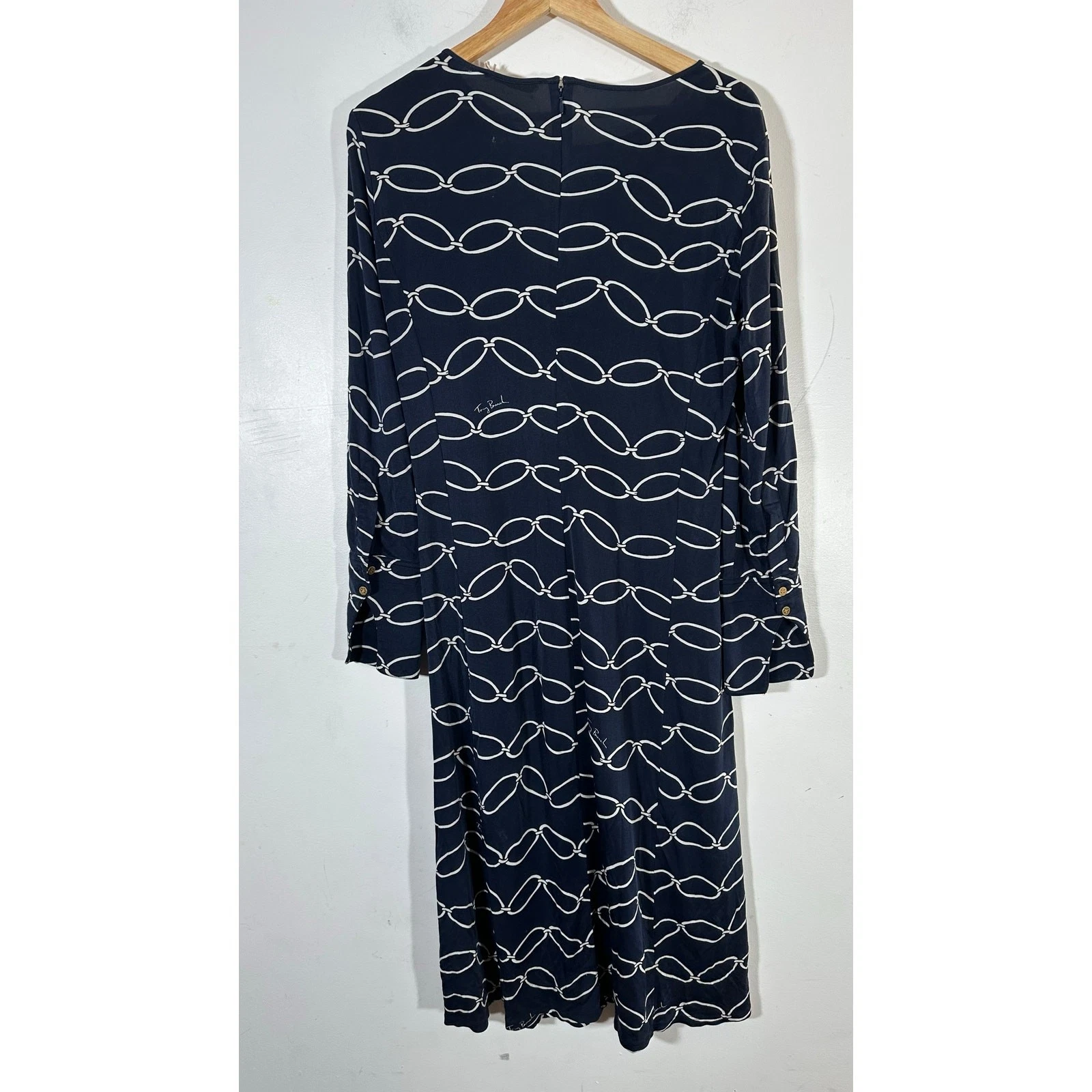 Abito Tory Burch Giovanna Navy a maglie ellittiche Donna L