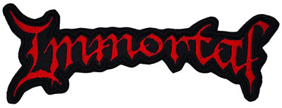IMMORTAL RED LOGO 2 (shaped border) EMBROIDERED PATCH