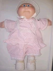 Coleco 1985 Cabbage Patch Kids Doll Blue Eyes Bald Preemie W/ Outfit Shoes Gown
