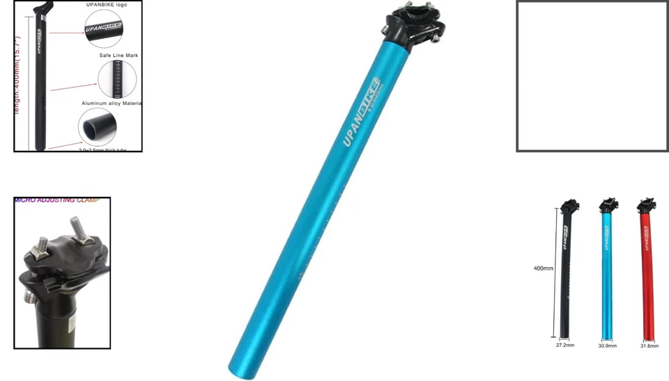 Extra Lange Aluminium Sattelstütze 400mm, 27,2mm - Erhöhung für große Fahrer - Bild 2 von 4