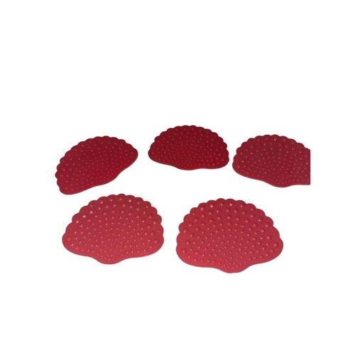 Norpro Set 5 Red Shell Bathtub Appliques Non-Slip suction new without packaging
