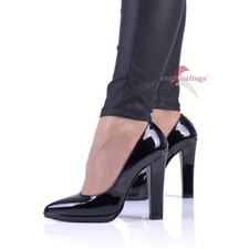 high feelings Lack Pumps Schwarz Blockabsatz ...